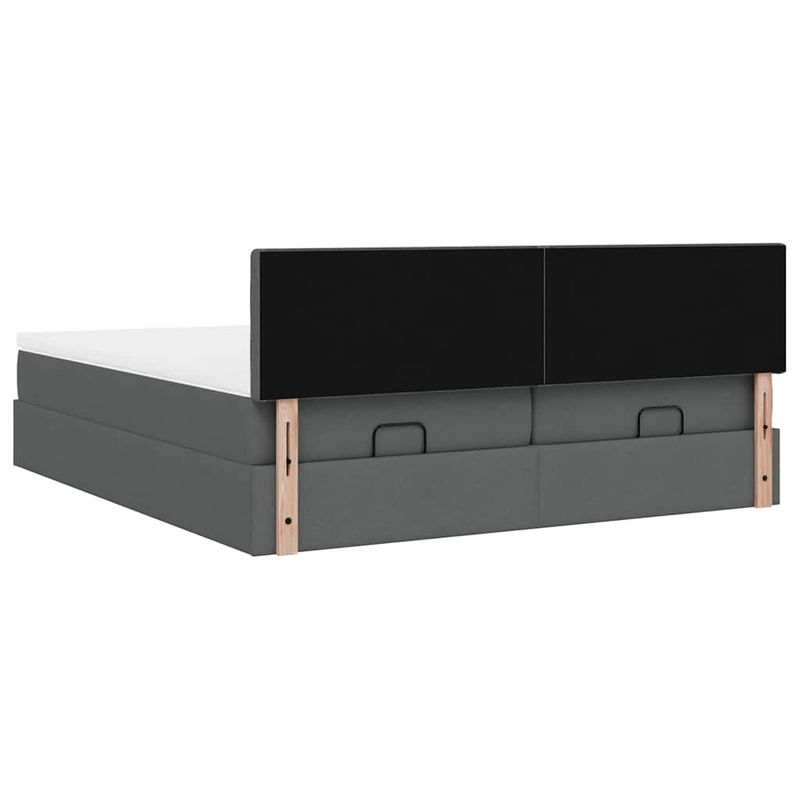 Casa si Gradina - Mobilier - Paturi si accesorii - Paturi - Cadru de pat otoman cu saltele Gri inchis 180x200cm tesatura - Infinity.ro