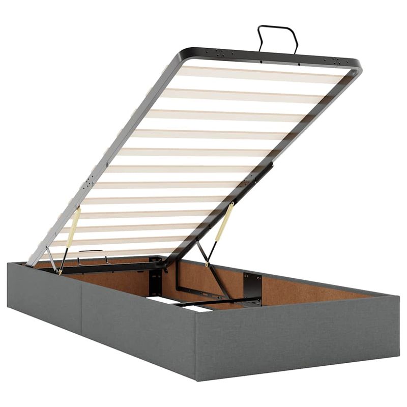 Casa si Gradina - Mobilier - Paturi si accesorii - Paturi - Cadru de pat otoman cu saltele Gri inchis 180x200cm tesatura - Infinity.ro