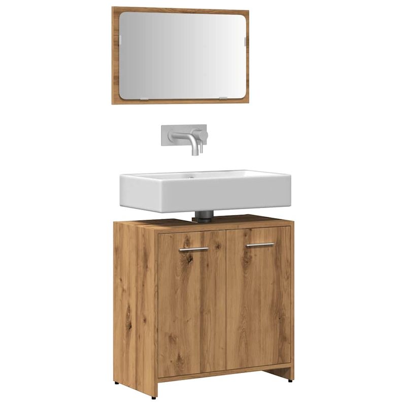 Casa si Gradina - Mobilier - Mobilier baie - Comode baie - Dulap de baie cu oglinda Artisan Stejar lemn prelucrat - Infinity.ro