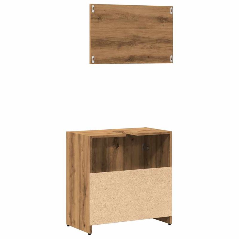 Casa si Gradina - Mobilier - Mobilier baie - Comode baie - Dulap de baie cu oglinda Artisan Stejar lemn prelucrat - Infinity.ro