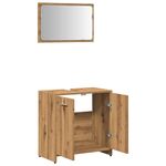 Casa si Gradina - Mobilier - Mobilier baie - Comode baie - Dulap de baie cu oglinda Artisan Stejar lemn prelucrat - Infinity.ro