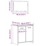 Casa si Gradina - Mobilier - Mobilier baie - Comode baie - Dulap de baie cu oglinda Artisan Stejar lemn prelucrat - Infinity.ro