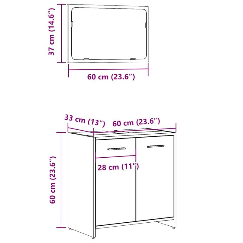 Casa si Gradina - Mobilier - Mobilier baie - Comode baie - Dulap de baie cu oglinda Artisan Stejar lemn prelucrat - Infinity.ro