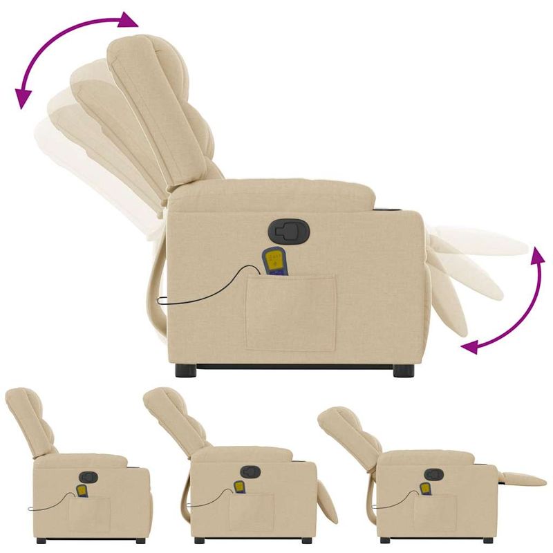 Ingrijire personala si Cosmetice - Sanatate si wellness - Articole wellness - Fotolii de masaj - Fotoliu masaj rabatabil cu ridicare, crem, material textil - Infinity.ro