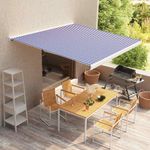 Casa si Gradina - Gradina si terasa - Umbrele si pavilioane - Umbrele - Panza de copertina, albastru si alb, 400x300 cm - Infinity.ro