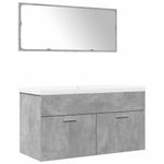 Casa si Gradina - Mobilier - Seturi de mobilier - Seturi baie - Set mobilier de baie, 3 piese, gri beton, lemn compozit - Infinity.ro