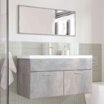 Casa si Gradina - Mobilier - Seturi de mobilier - Seturi baie - Set mobilier de baie, 3 piese, gri beton, lemn compozit - Infinity.ro