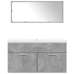 Casa si Gradina - Mobilier - Seturi de mobilier - Seturi baie - Set mobilier de baie, 3 piese, gri beton, lemn compozit - Infinity.ro