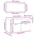 Casa si Gradina - Mobilier - Seturi de mobilier - Seturi baie - Set mobilier de baie, 3 piese, gri beton, lemn compozit - Infinity.ro