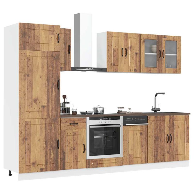 Casa si Gradina - Mobilier - Comode si corpuri - Corpuri bucatarie - Set de dulapuri de bucatarie 8 piese „Kalmar” Lemn vechi lemn - Infinity.ro