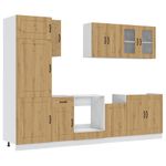 Casa si Gradina - Mobilier - Comode si corpuri - Corpuri bucatarie - Set dulap de bucatarie 8 piese „Kalmar” stejar artizanal lemn - Infinity.ro