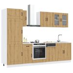 Casa si Gradina - Mobilier - Comode si corpuri - Corpuri bucatarie - Set dulap de bucatarie 8 piese „Kalmar” stejar artizanal lemn - Infinity.ro
