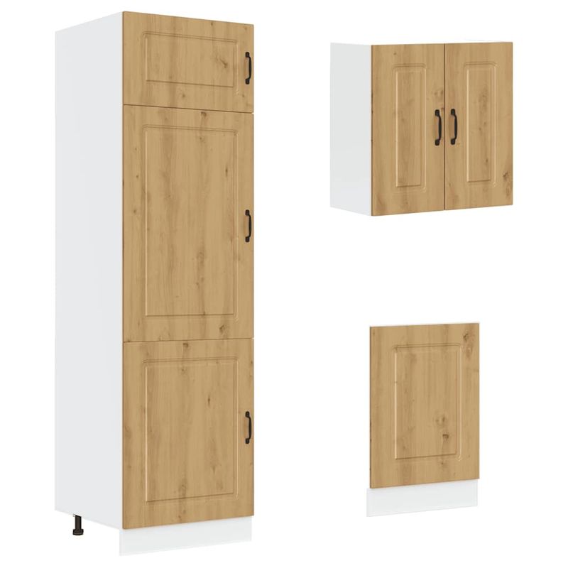 Casa si Gradina - Mobilier - Comode si corpuri - Corpuri bucatarie - Set dulap de bucatarie 8 piese „Kalmar” stejar artizanal lemn - Infinity.ro