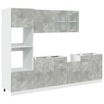 Casa si Gradina - Mobilier - Seturi de mobilier - Seturi baie - Set mobilier de baie, 7 piese, gri beton, lemn compozit - Infinity.ro