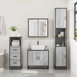 Casa si Gradina - Mobilier - Seturi de mobilier - Seturi baie - Set mobilier de baie, 3 piese, gri sonoma, lemn prelucrat - Infinity.ro