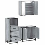 Casa si Gradina - Mobilier - Seturi de mobilier - Seturi baie - Set mobilier de baie, 3 piese, gri sonoma, lemn prelucrat - Infinity.ro