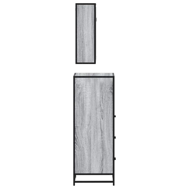 Casa si Gradina - Mobilier - Seturi de mobilier - Seturi baie - Set mobilier de baie, 3 piese, gri sonoma, lemn prelucrat - Infinity.ro