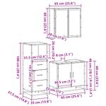 Casa si Gradina - Mobilier - Seturi de mobilier - Seturi baie - Set mobilier de baie, 3 piese, gri sonoma, lemn prelucrat - Infinity.ro