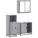 Casa si Gradina - Mobilier - Seturi de mobilier - Seturi baie - Set mobilier de baie, 3 piese, gri sonoma, lemn prelucrat - Infinity.ro