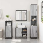 Casa si Gradina - Mobilier - Seturi de mobilier - Seturi baie - Set mobilier de baie, 3 piese, gri sonoma, lemn prelucrat - Infinity.ro