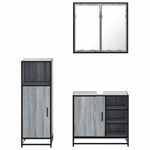 Casa si Gradina - Mobilier - Seturi de mobilier - Seturi baie - Set mobilier de baie, 3 piese, gri sonoma, lemn prelucrat - Infinity.ro
