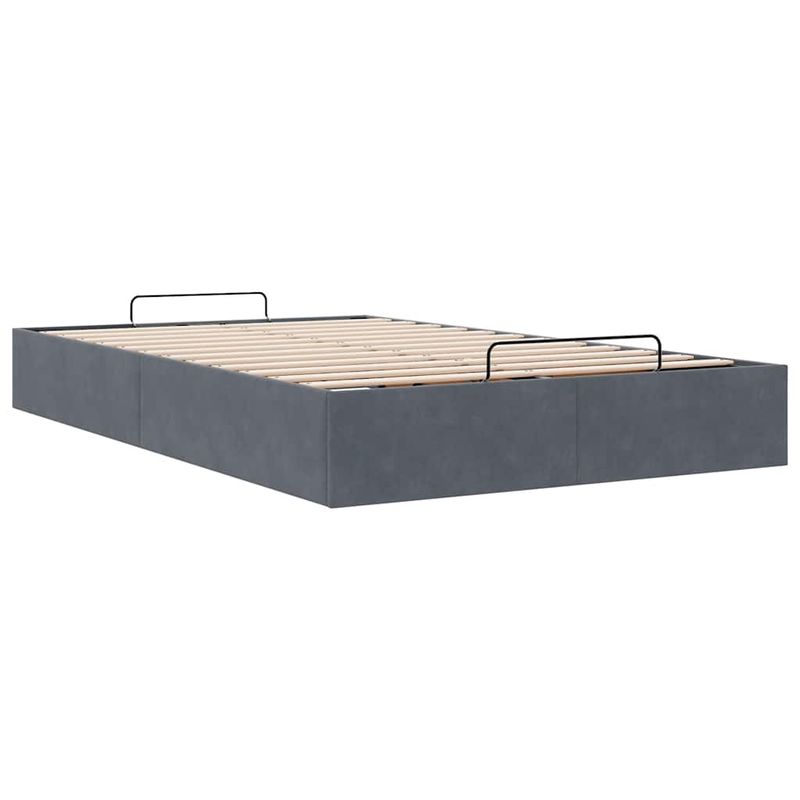 Casa si Gradina - Mobilier - Paturi si accesorii - Paturi - Cadru pat otoman fara saltea Gri inchis 120x200 cm catifea - Infinity.ro