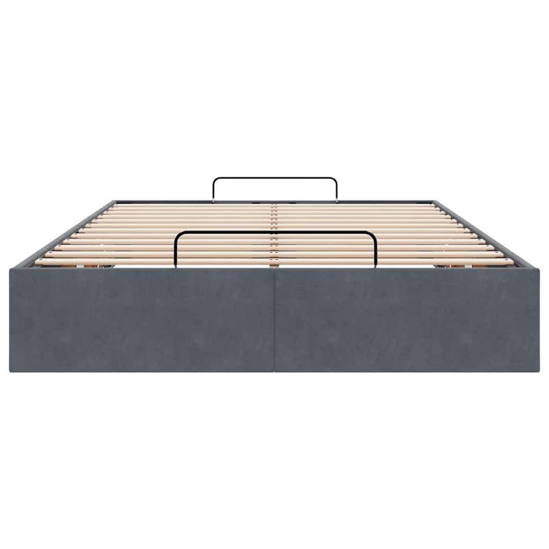 Casa si Gradina - Mobilier - Paturi si accesorii - Paturi - Cadru pat otoman fara saltea Gri inchis 120x200 cm catifea - Infinity.ro