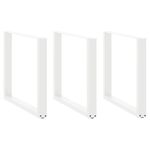 Casa si Gradina - Mobilier - Feronerie si accesorii mobila - Picioare masuta cafea in forma U 3 buc alb 80x(72-73) cm otel - Infinity.ro