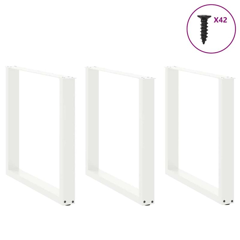 Casa si Gradina - Mobilier - Feronerie si accesorii mobila - Picioare masuta cafea in forma U 3 buc alb 80x(72-73) cm otel - Infinity.ro