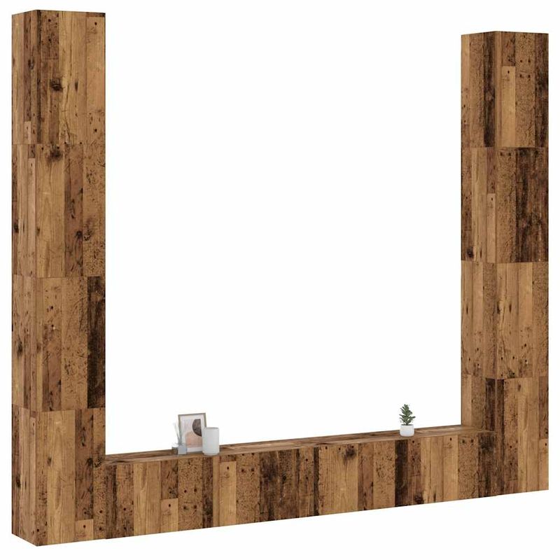 Casa si Gradina - Mobilier - Comode si corpuri - Comode - Dulapuri TV montate pe perete 6 buc Lemn vechi lemn prelucrat - Infinity.ro