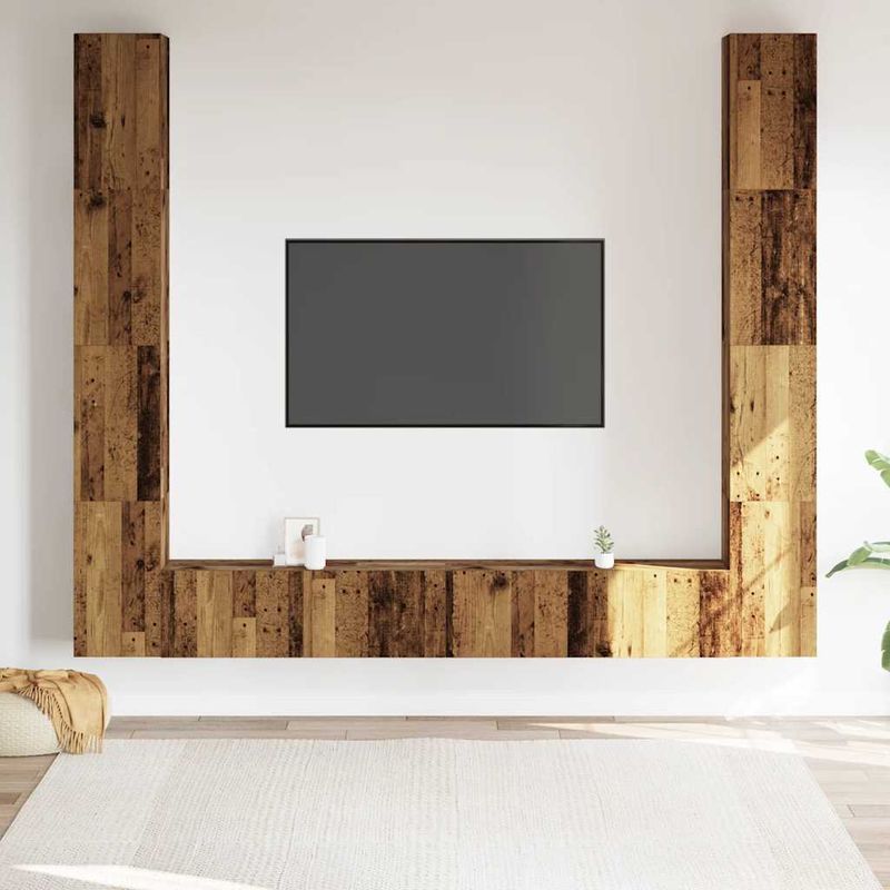 Casa si Gradina - Mobilier - Comode si corpuri - Comode - Dulapuri TV montate pe perete 6 buc Lemn vechi lemn prelucrat - Infinity.ro