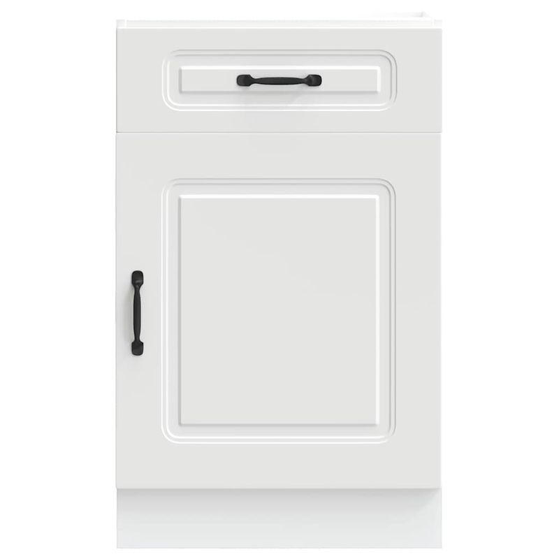 Casa si Gradina - Mobilier - Comode si corpuri - Corpuri bucatarie - Dulap de baza de bucatarie „Kalmar” din lemn prelucrat alb, model 1x dulap inferior (1 ușă 1 sertar), mărime 50x46x81.5 cm - Infinity.ro