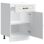 Casa si Gradina - Mobilier - Comode si corpuri - Corpuri bucatarie - Dulap de baza de bucatarie „Kalmar” din lemn prelucrat alb, model 1x dulap inferior (1 ușă 1 sertar), mărime 50x46x81.5 cm - Infinity.ro