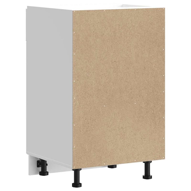 Casa si Gradina - Mobilier - Comode si corpuri - Corpuri bucatarie - Dulap de baza de bucatarie „Kalmar” din lemn prelucrat alb, model 1x dulap inferior (1 ușă 1 sertar), mărime 50x46x81.5 cm - Infinity.ro