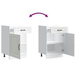 Casa si Gradina - Mobilier - Comode si corpuri - Corpuri bucatarie - Dulap de baza de bucatarie „Kalmar” din lemn prelucrat alb, model 1x dulap inferior (1 ușă 1 sertar), mărime 50x46x81.5 cm - Infinity.ro