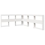 Casa si Gradina - Mobilier - Paturi si accesorii - Paturi - Pat cu biblioteca fara saltea, alb, 160x200 cm, lemn masiv pin - Infinity.ro