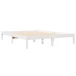 Casa si Gradina - Mobilier - Paturi si accesorii - Paturi - Pat cu biblioteca fara saltea, alb, 160x200 cm, lemn masiv pin - Infinity.ro