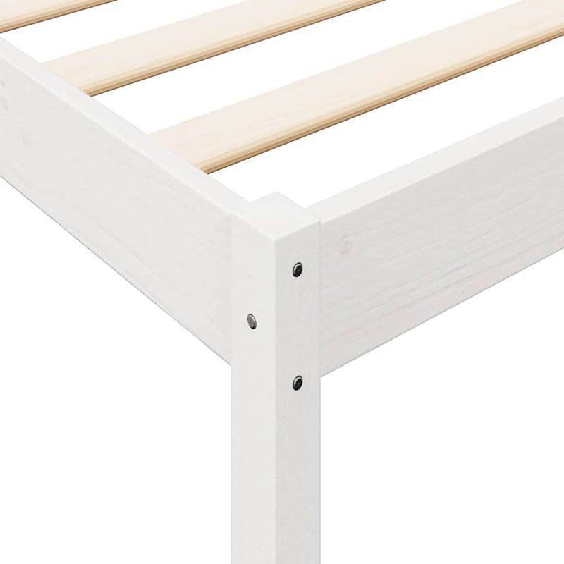 Casa si Gradina - Mobilier - Paturi si accesorii - Paturi - Pat cu biblioteca fara saltea, alb, 160x200 cm, lemn masiv pin - Infinity.ro