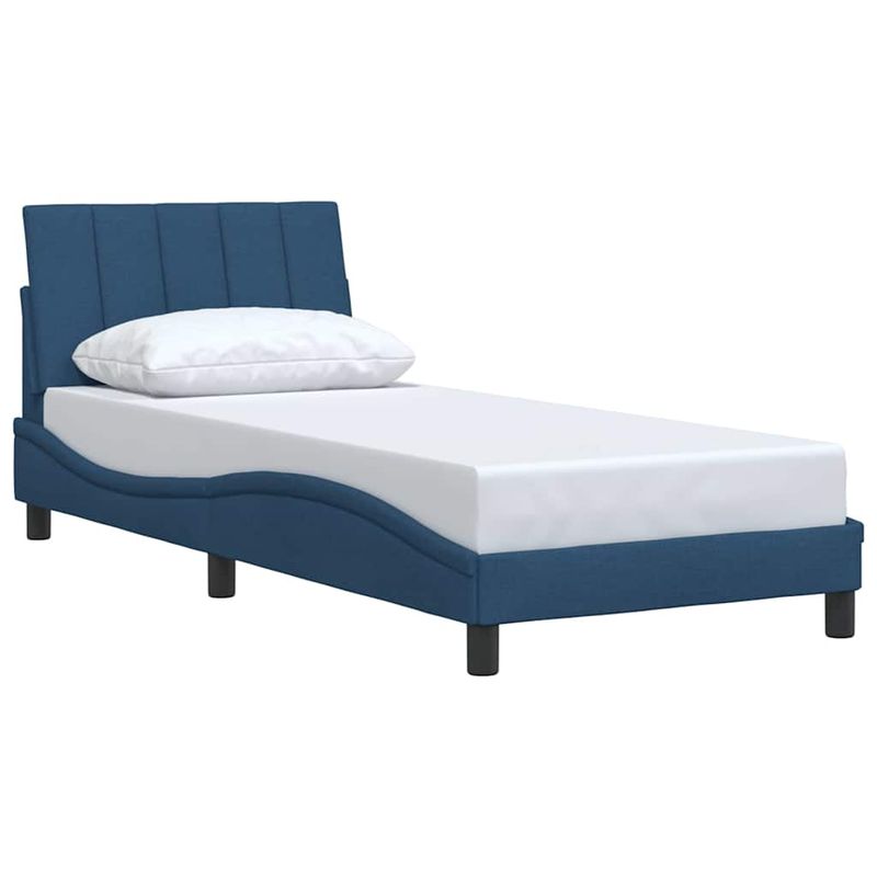 Casa si Gradina - Mobilier - Paturi si accesorii - Paturi - Cadru pat fara saltea tesatura albastra 90x200 cm - Infinity.ro