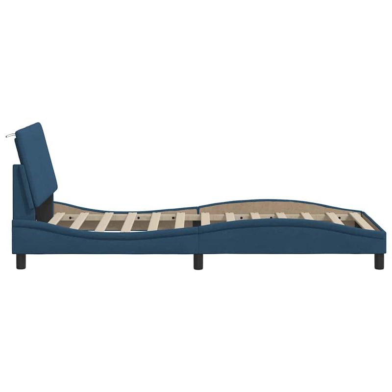 Casa si Gradina - Mobilier - Paturi si accesorii - Paturi - Cadru pat fara saltea tesatura albastra 90x200 cm - Infinity.ro