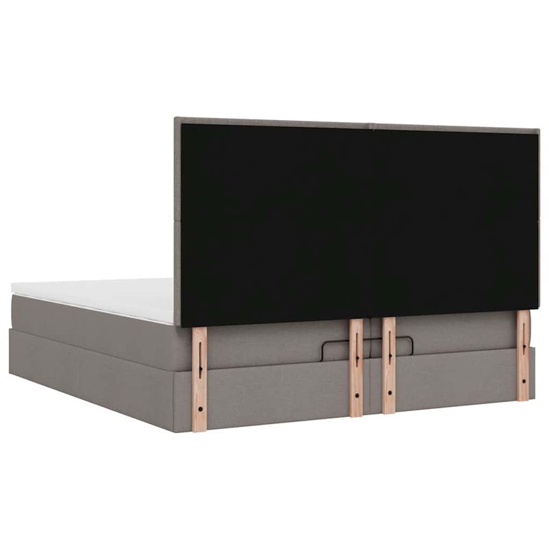Casa si Gradina - Mobilier - Paturi si accesorii - Paturi - Cadru de pat otoman cu saltele Taupe 200x200cm tesatura - Infinity.ro
