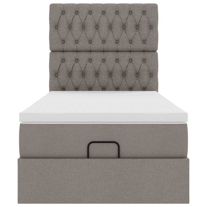 Casa si Gradina - Mobilier - Paturi si accesorii - Paturi - Cadru de pat otoman cu saltea Taupe 90x200cm Material - Infinity.ro