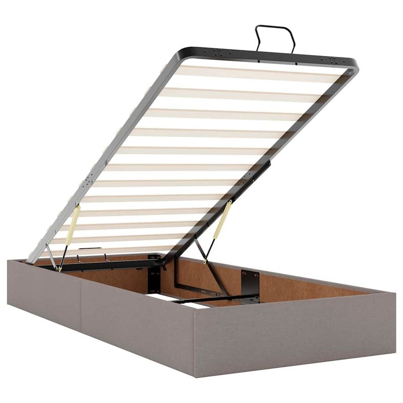 Casa si Gradina - Mobilier - Paturi si accesorii - Paturi - Cadru de pat otoman cu saltea Taupe 90x200cm Material - Infinity.ro