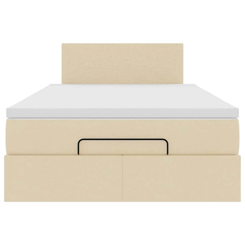 Casa si Gradina - Mobilier - Paturi si accesorii - Paturi - Cadru de pat otoman cu saltea crem 120x190cm stofa - Infinity.ro