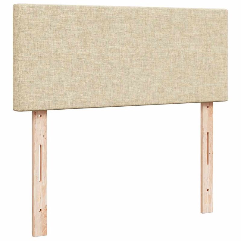 Casa si Gradina - Mobilier - Paturi si accesorii - Paturi - Cadru de pat otoman cu saltea crem 120x190cm stofa - Infinity.ro