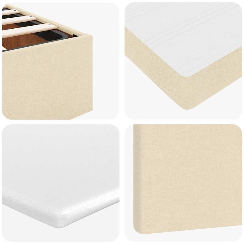 Casa si Gradina - Mobilier - Paturi si accesorii - Paturi - Cadru de pat otoman cu saltea crem 120x190cm stofa - Infinity.ro