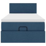 Casa si Gradina - Mobilier - Paturi si accesorii - Paturi - Cadru de pat otoman cu saltea tesatura albastra 90x190cm - Infinity.ro