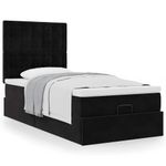 Casa si Gradina - Mobilier - Paturi si accesorii - Paturi - Cadru de pat otoman cu saltele, catifea neagra 100x200cm - Infinity.ro