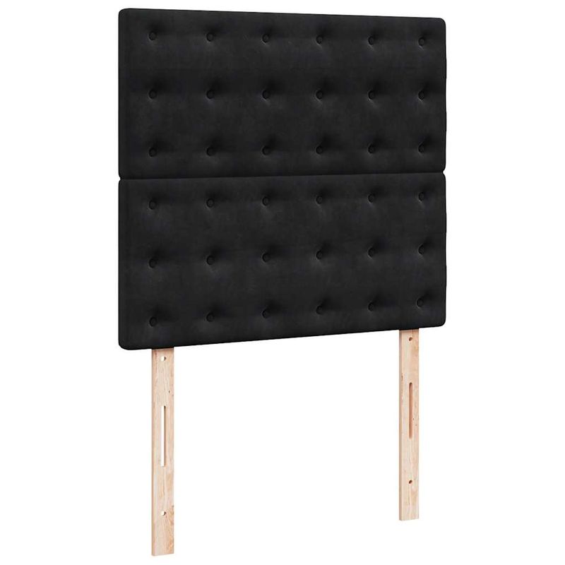Casa si Gradina - Mobilier - Paturi si accesorii - Paturi - Cadru de pat otoman cu saltele, catifea neagra 100x200cm - Infinity.ro