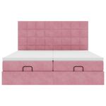 Casa si Gradina - Mobilier - Paturi si accesorii - Paturi - Cadru de pat otoman cu saltele Roz 160x200cm catifea - Infinity.ro